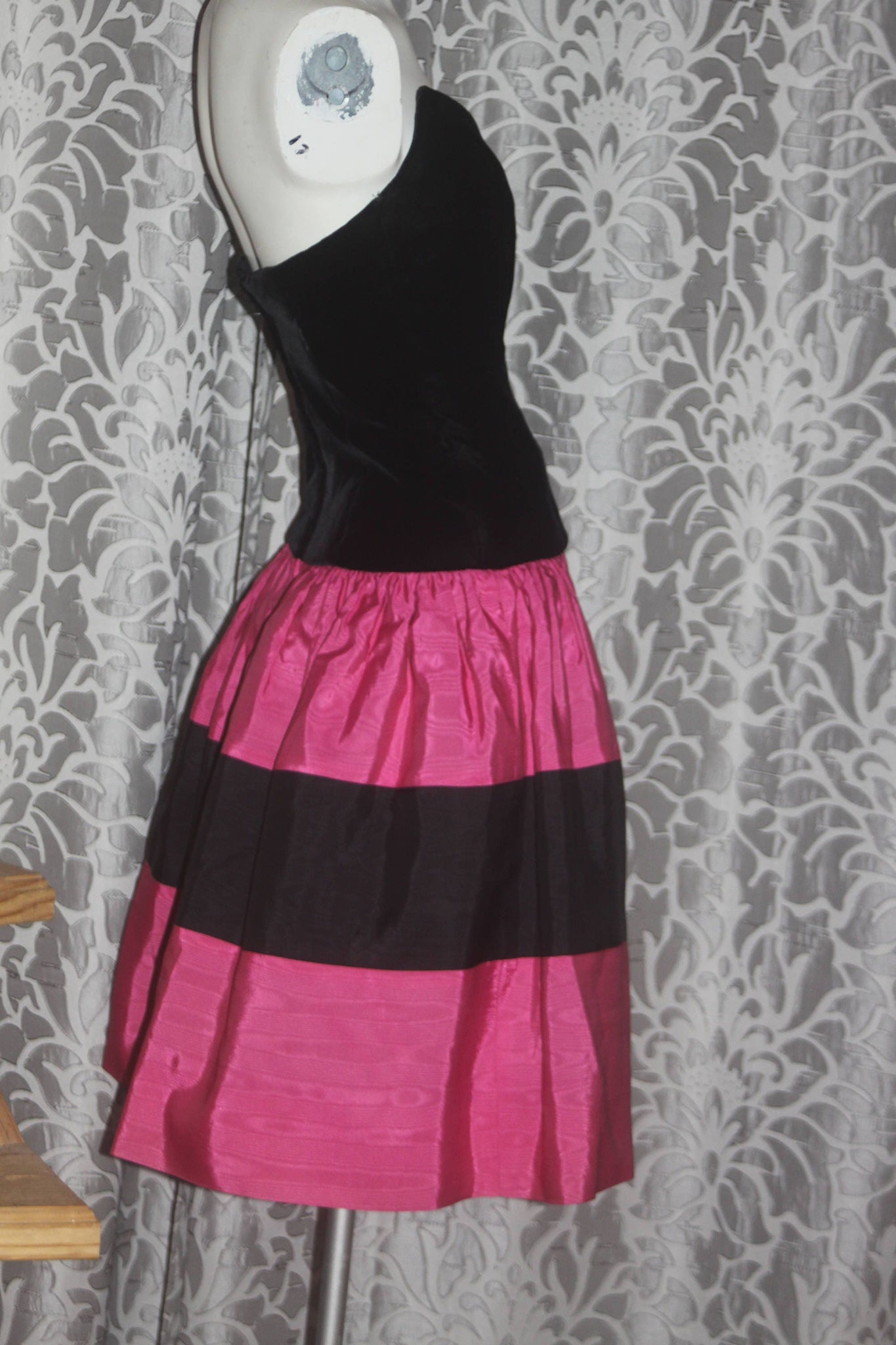 Vintage 80's Lillie Rubin Party Prom Velvet Dress S 4