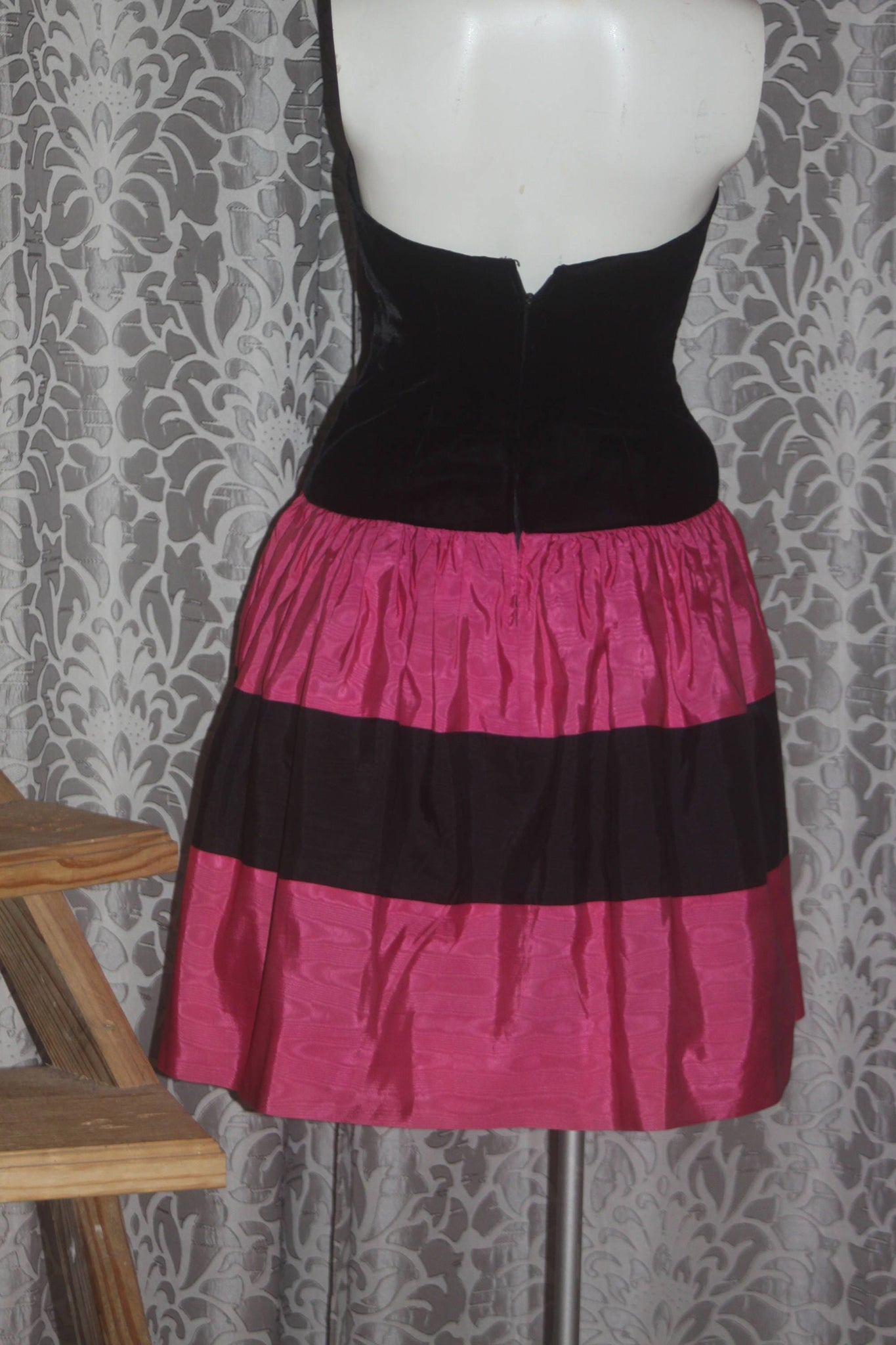 Vintage 80's Lillie Rubin Party Prom Velvet Dress S 4