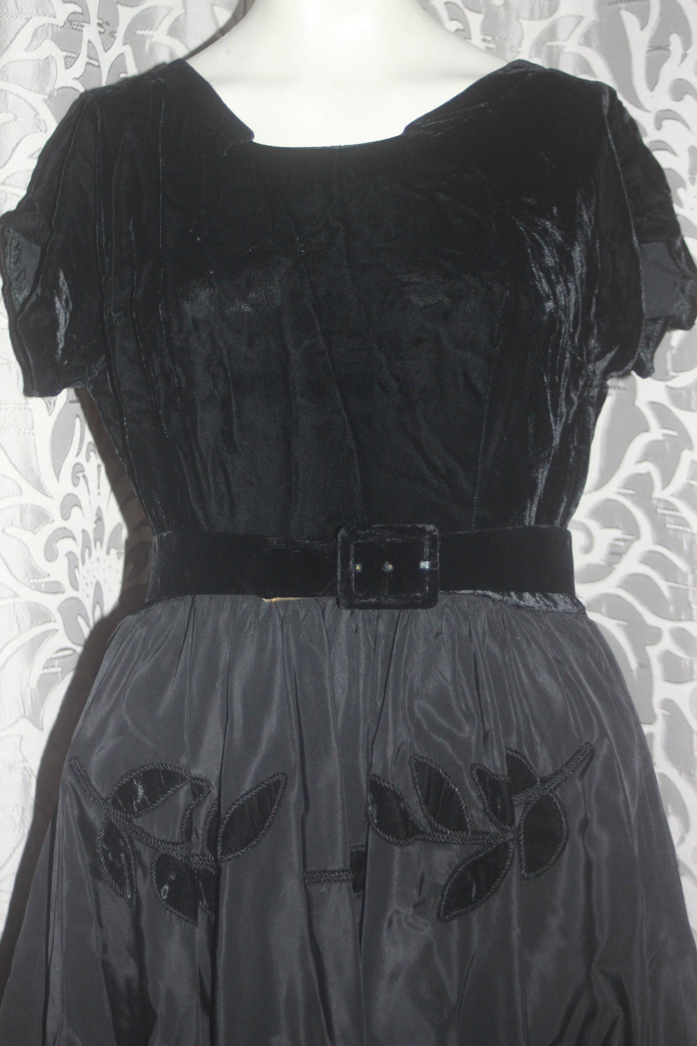 Vintage Jonathan Logan 1950's Black Velvet Party Dress S