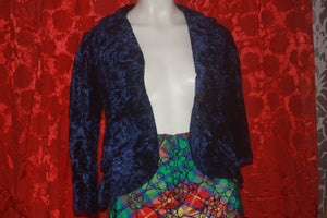 Vintage 60's 70's Velvet Jacket and Long Plaid Skirt xs