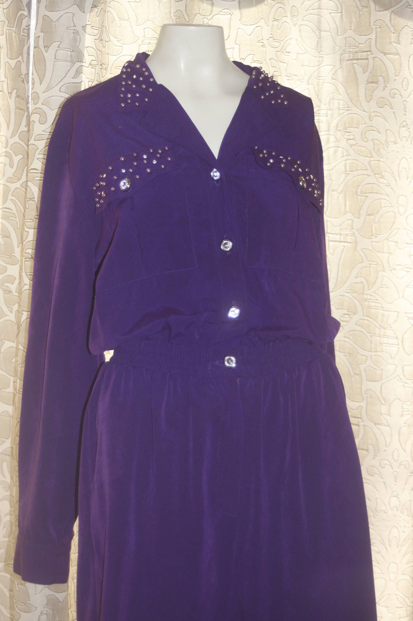 Vintage St Germain Mod 1980's Purple Jumpsuit M