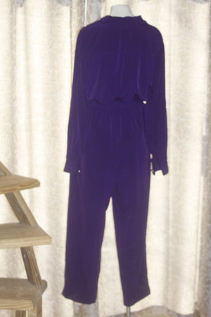 Vintage St Germain Mod 1980's Purple Jumpsuit M