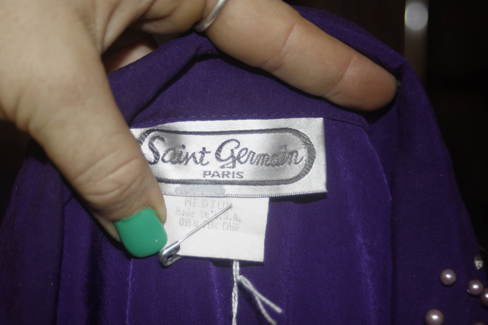 Vintage St Germain Mod 1980's Purple Jumpsuit M