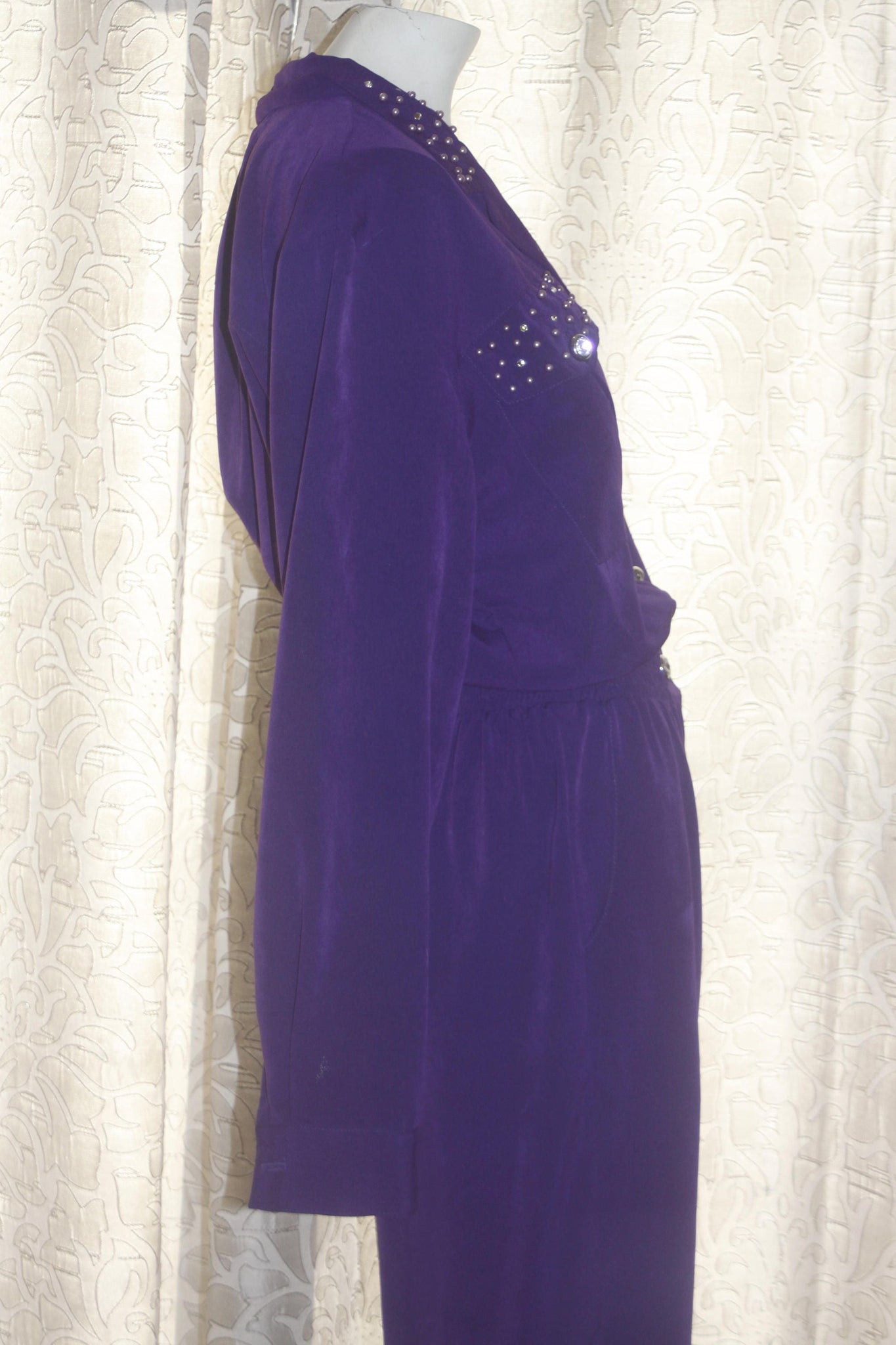 Vintage St Germain Mod 1980's Purple Jumpsuit M