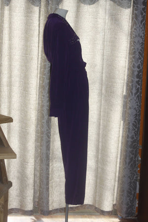 Vintage St Germain Mod 1980's Purple Jumpsuit M