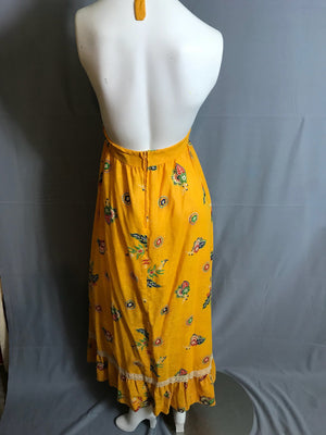 Vintage Hippie Daffy Halter Dress M