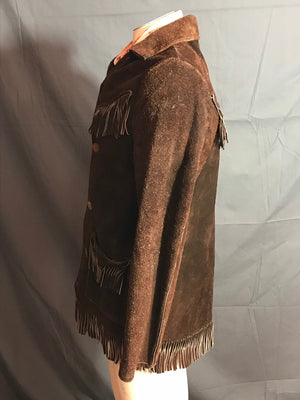 Vintage Leather Tassel Fringe Western Jacket S