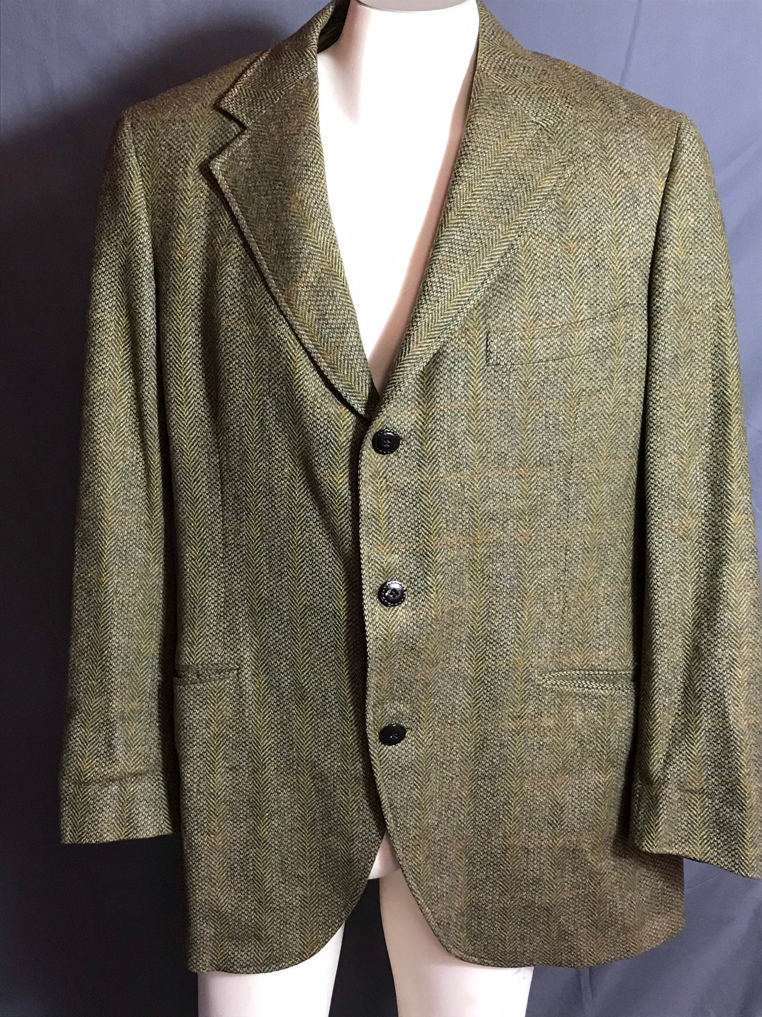 Vintage Green H Freeman & Son Tweed Sports Coat Jacket 42