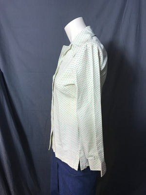 Vintage 1970's Polka dot Blouse Shirt Ellanee 8 M