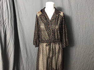 Vintage 1970’s semi sheer boho dress M L