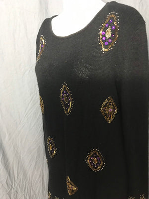 Vintage 1980’s Le Choi’s Bead Sweater Dress M