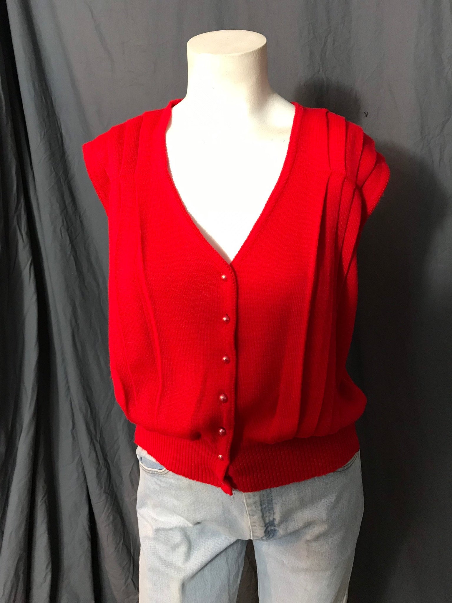 Vintage red Holly N Polly sweater vest M