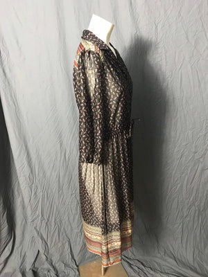 Vintage 1970’s semi sheer boho dress M L