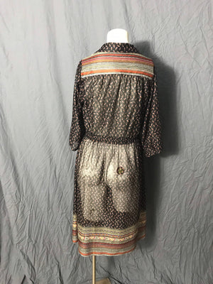 Vintage 1970’s semi sheer boho dress M L