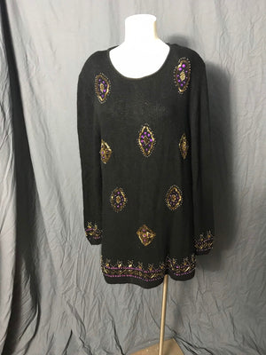 Vintage 1980’s Le Choi’s Bead Sweater Dress M