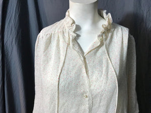 Vintage Mr Jac jr. 70’s flower ruffle shirt tunic M 7