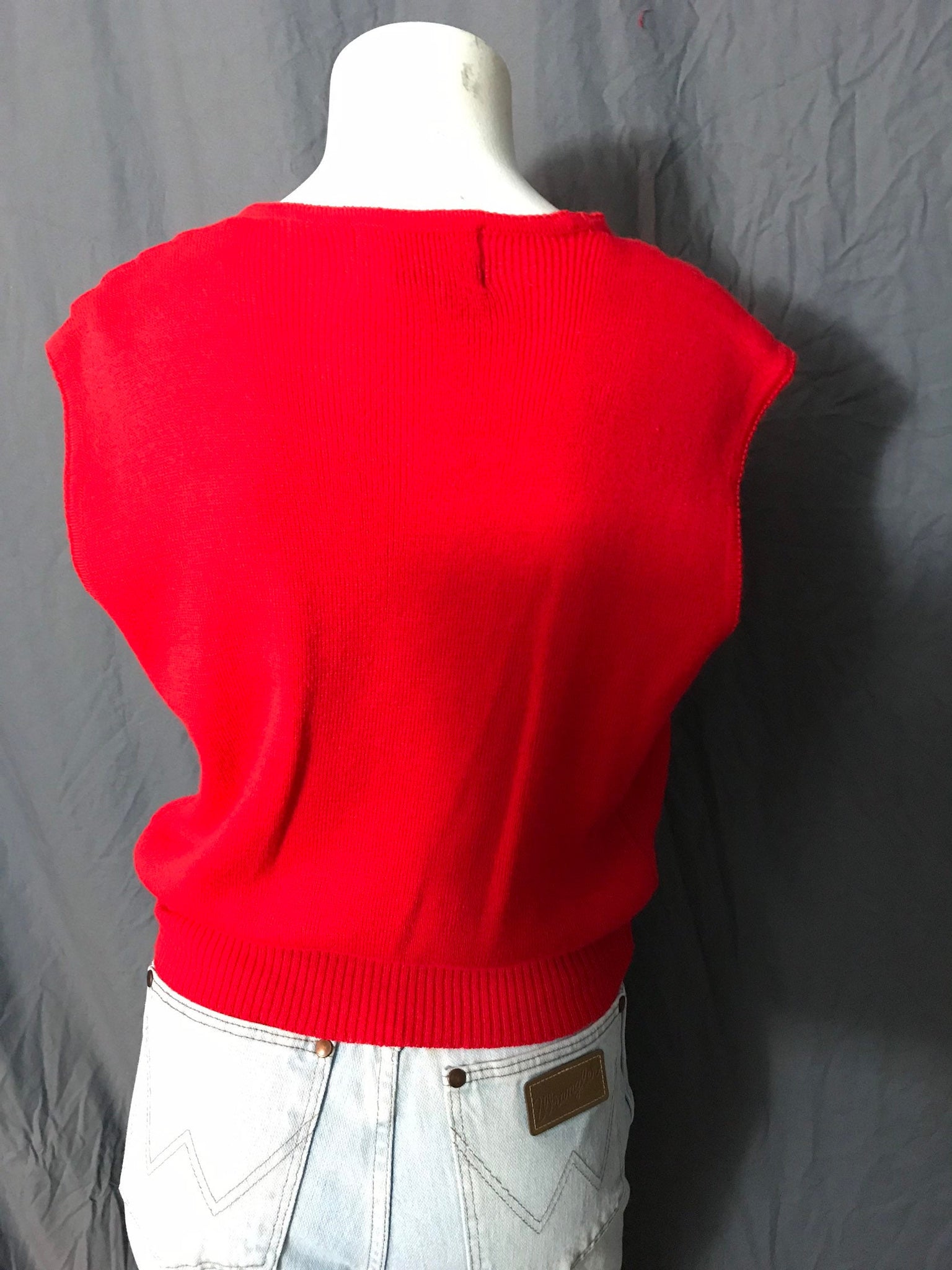 Vintage red Holly N Polly sweater vest M