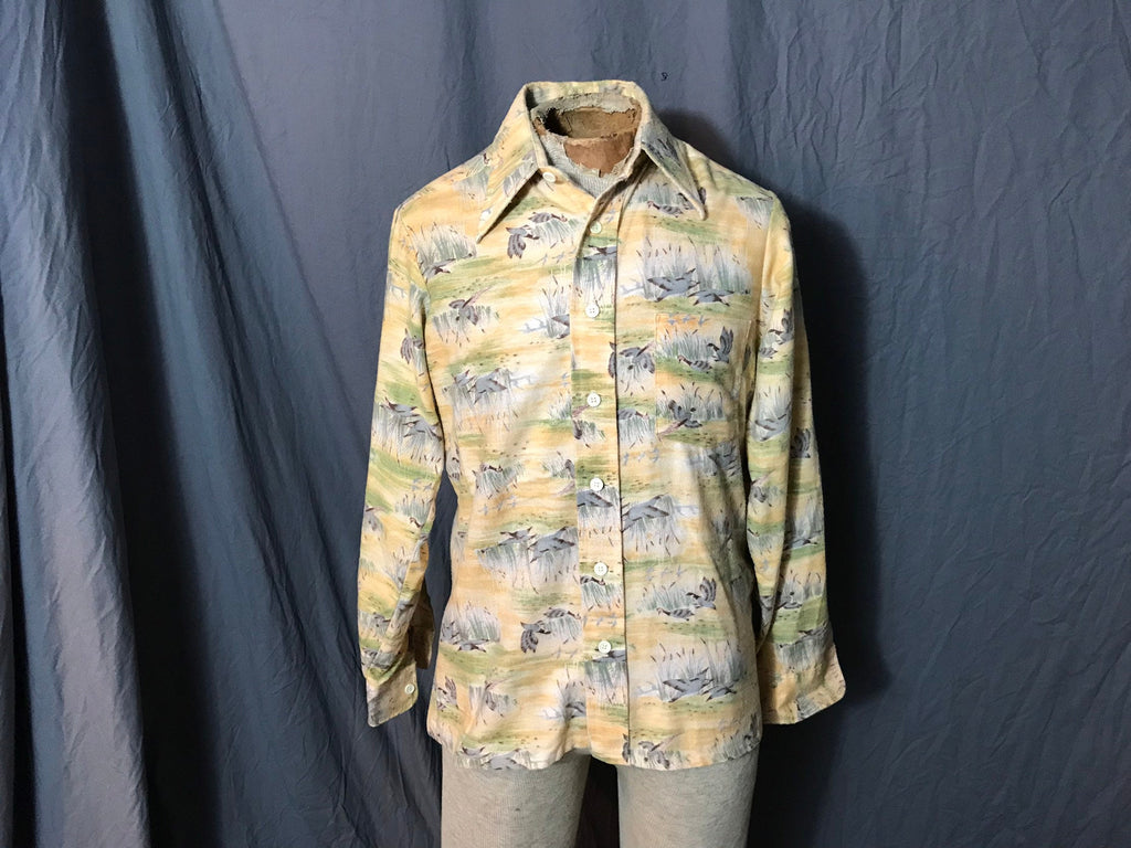 Vintage 1970’s Focus Career Club flannel duck shirt M