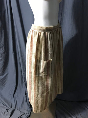 Vintage woven striped skirt w/ lg pocket M