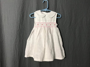 White eyelet smocked Mia Juliana baby dress 18M