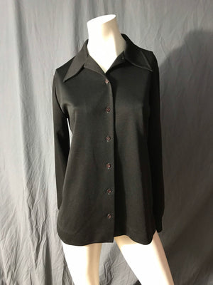 Vintage 1970’s black Jane Colby shirt L