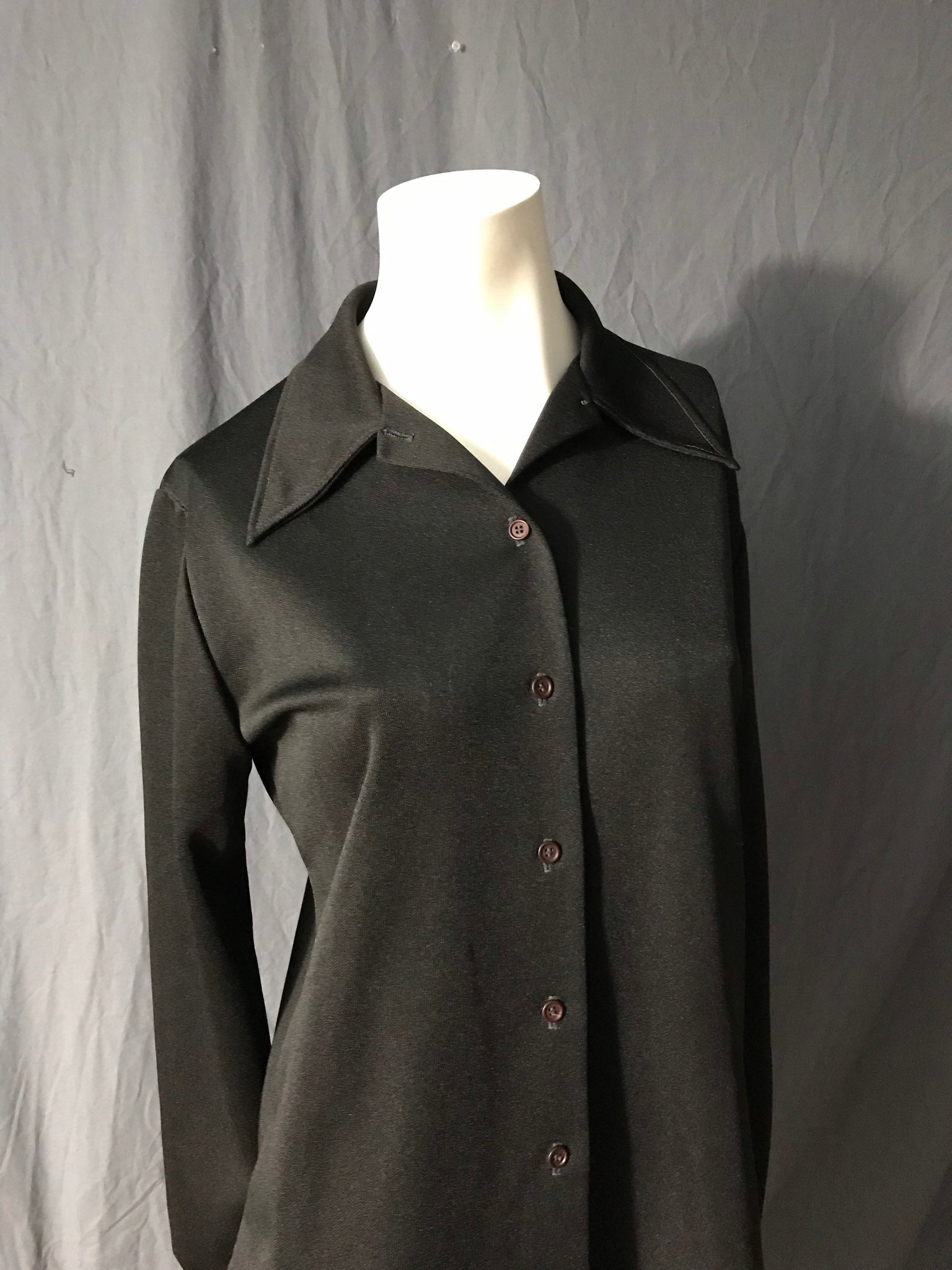 Vintage 1970’s black Jane Colby shirt L