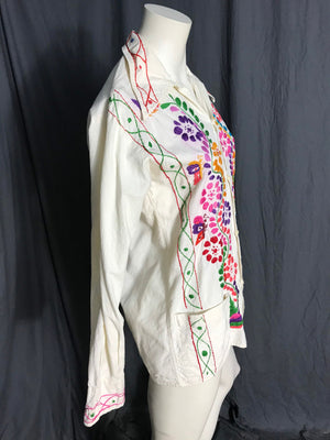 Vintage 70’s embroidered Mexican shirt M/L