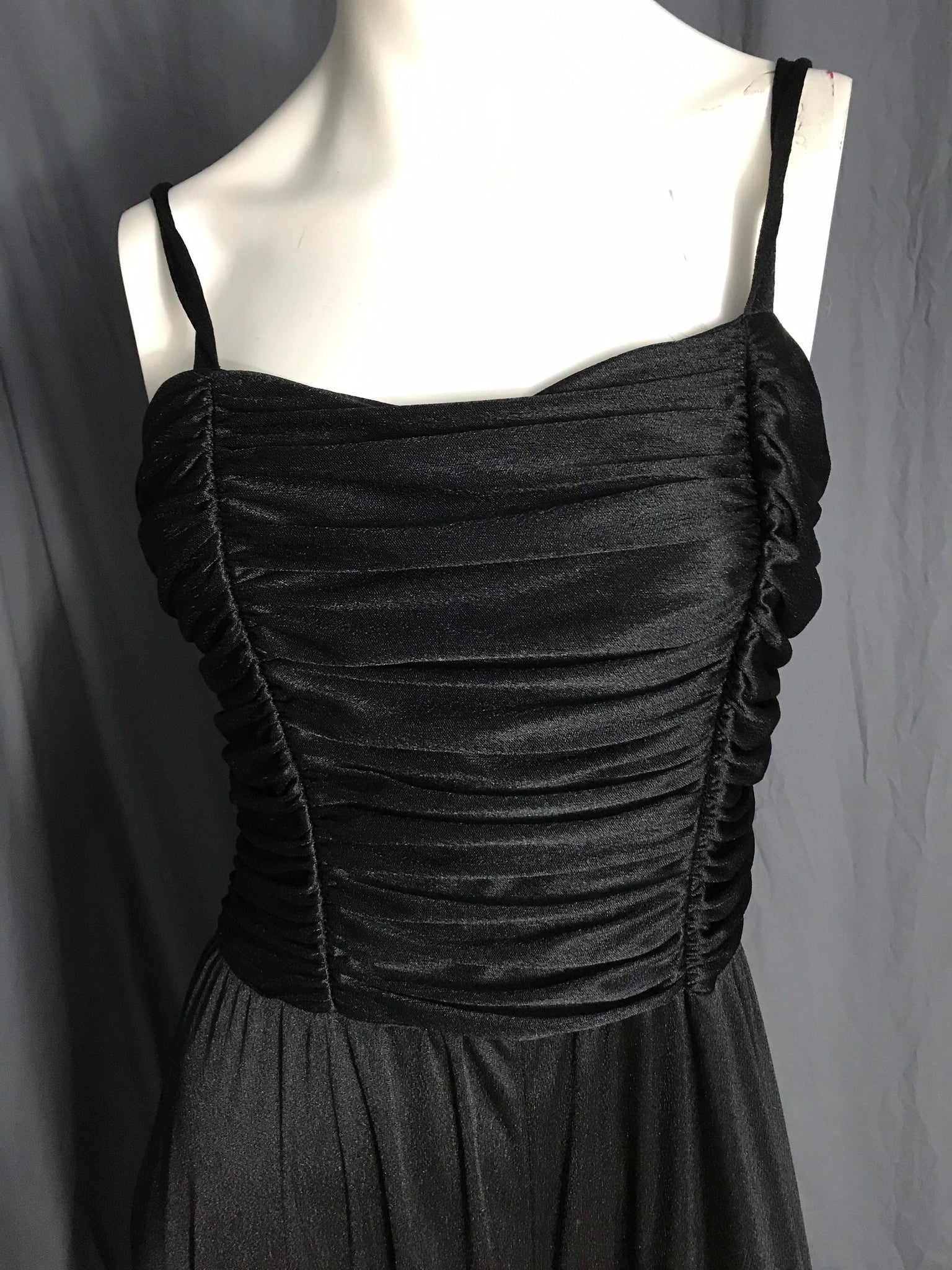 Vintage 1970’s long black Toni Todd dress M / L