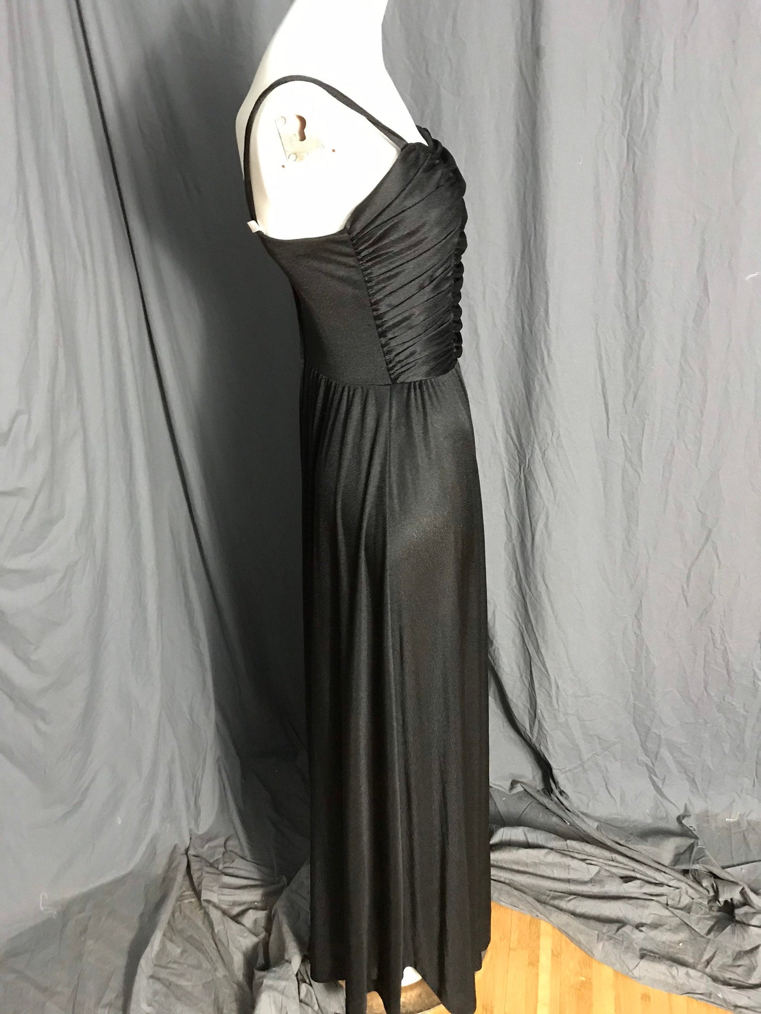 Vintage 1970’s long black Toni Todd dress M / L