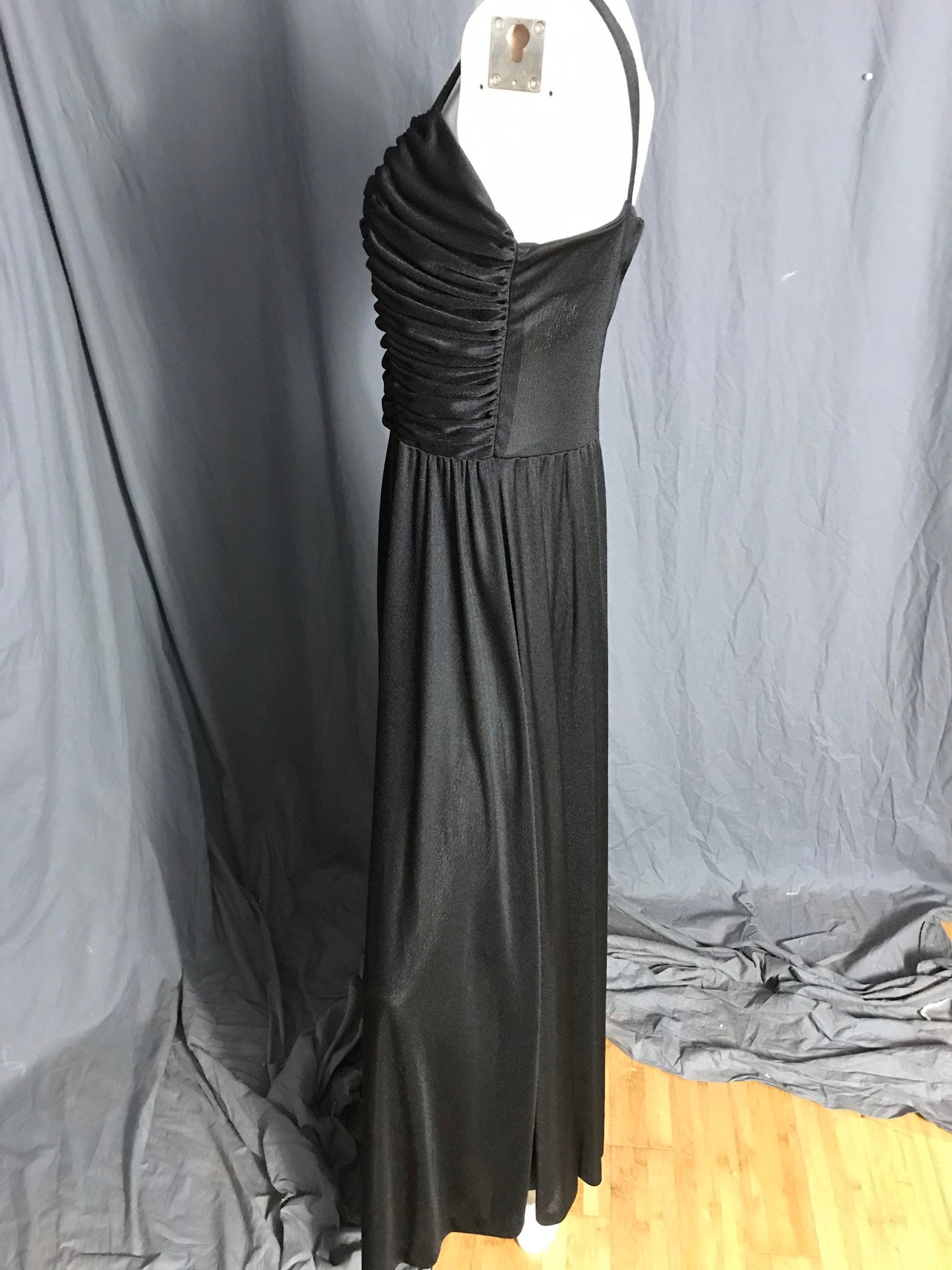 Vintage 1970’s long black Toni Todd dress M / L