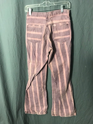 Vintage high waist purple striped bell bottom jeans 5 M