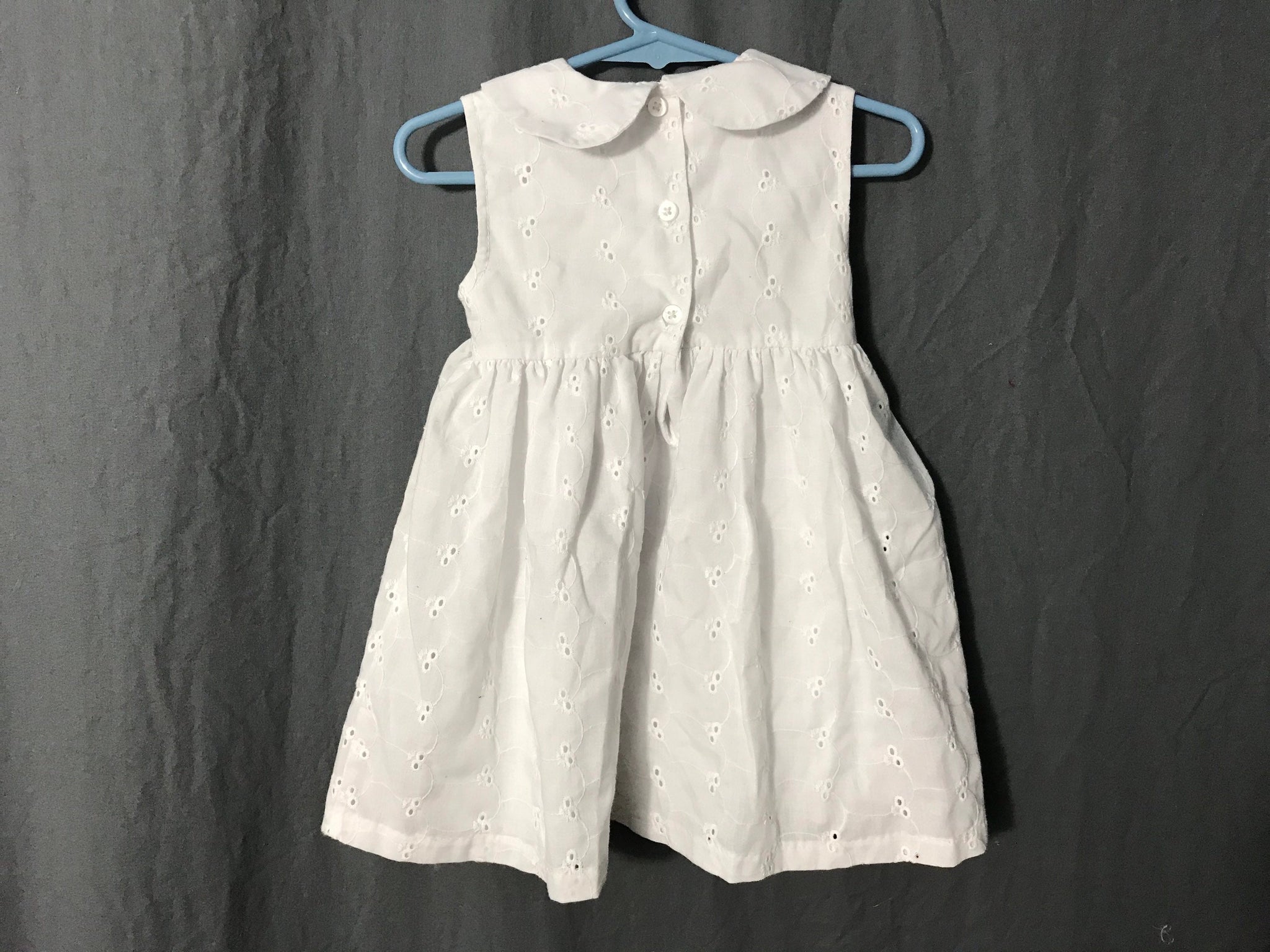 White eyelet smocked Mia Juliana baby dress 18M