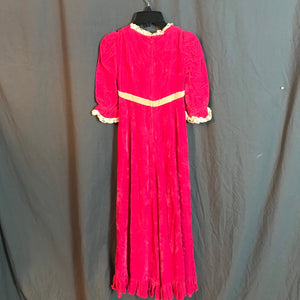 Vintage 1970’s hot pink velvet long hippie dress teen