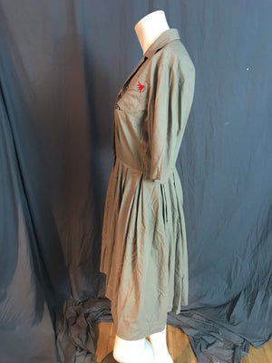 Vintage 1950’s cotton tan shirt dress S