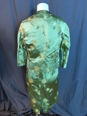 Vintage 1950’s 1960’s green brocade dress with jacket M