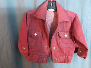 Vintage Health-Tex maroon 70’s kids jean jacket 2T