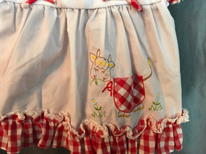 Vintage Cradle Togs red an white gingham cow dress 2