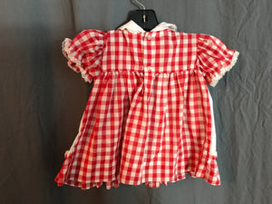 Vintage Cradle Togs red an white gingham cow dress 2