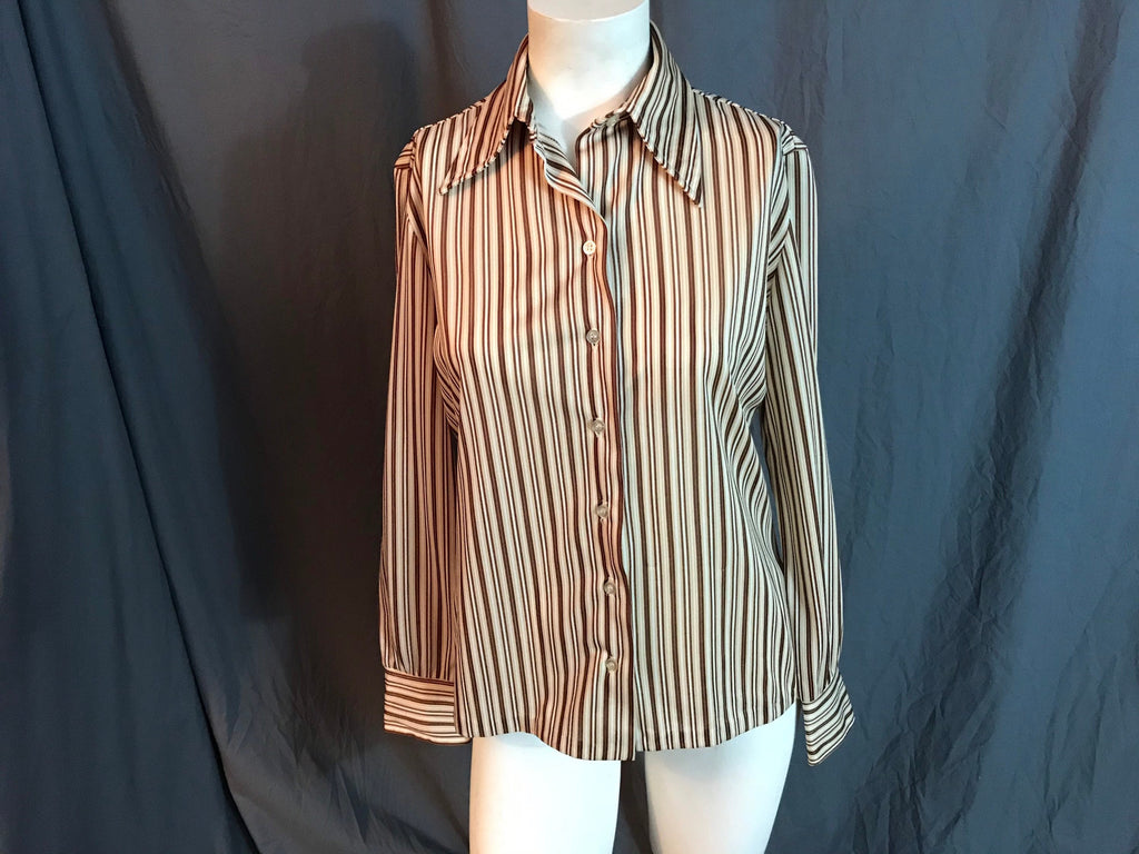 Vintage Don Kenney 1970’s women’s striped shirt 9/10 M L
