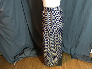 Vintage 1960’s Tina Leser blue and gold long skirt xs