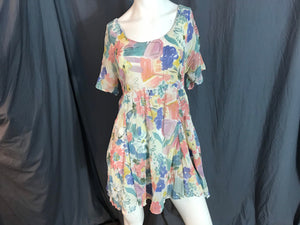 Vintage 1980’s Shok sheer floral babydoll dress L