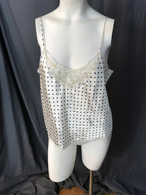 Vintage Lady Manhattan blue polka dot camisole lingerie M