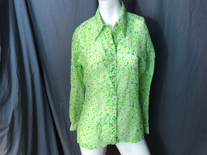 Vintage 1970’s bold daisy flower Judy Bond shirt L