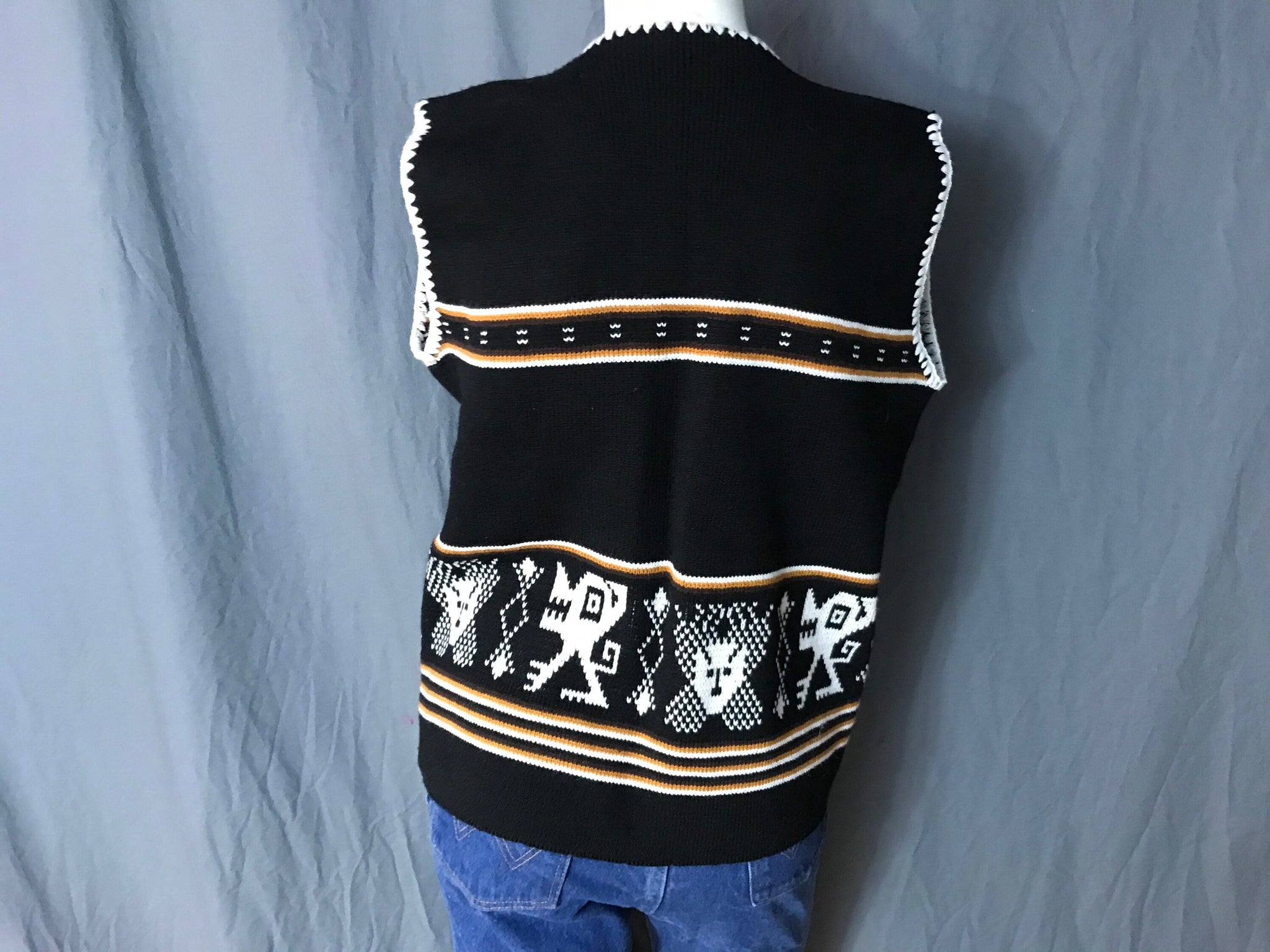 Vintage 1970’s tribal sweater vest L