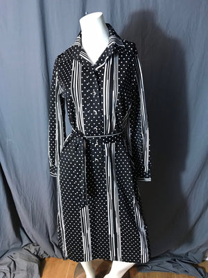 Vintage 1970’s Empress black and white dress L