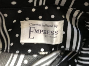 Vintage 1970’s Empress black and white dress L