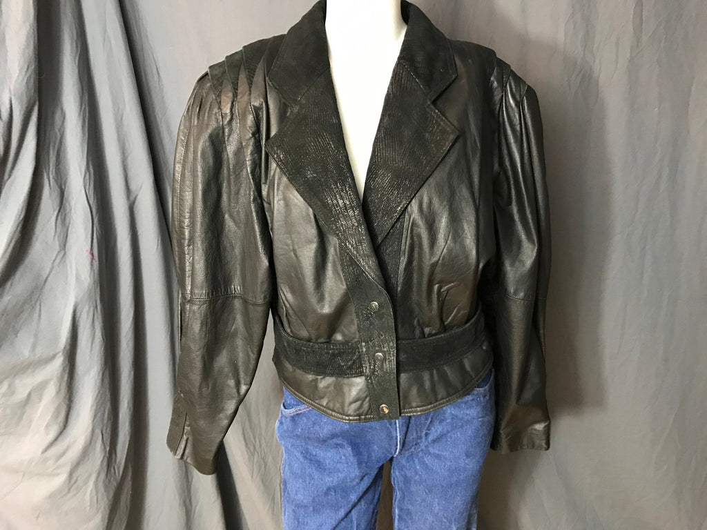 Vintage 1980’s black leather jacket M