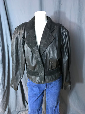 Vintage 1980’s black leather jacket M