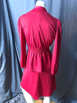 Vintage 1970’s maroon dress with matching jacket M