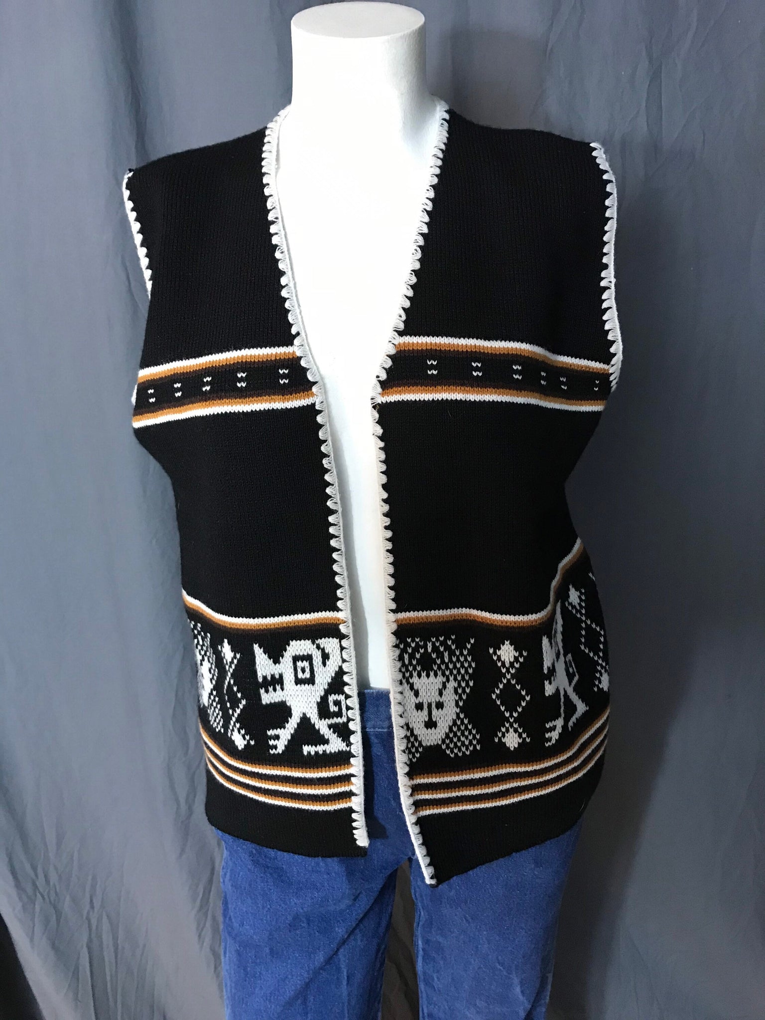 Vintage 1970’s tribal sweater vest L